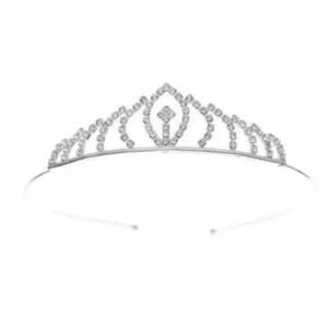 Princess Style Rhinestone Crown In Silver